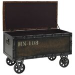 vidaXL Banc de rangement Bois massif et similicuir 80 5x41x50 cm