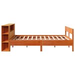 vidaXL Lit bibliothèque sans matelas cire marron 120x190cm pin massif