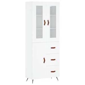 vidaXL Buffet haut Blanc 69 5x34x180 cm Bois d'ingénierie