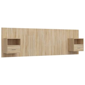 vidaXL Tête de lit avec armoires chêne sonoma bois d'ingénierie