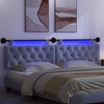 vidaXL Tête de lit suspendue Avec lumière LED Bleu denim Tissu