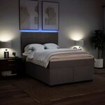 vidaXL Sommier à lattes de lit avec matelas Taupe 140x200 cm Tissu
