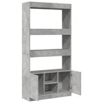 vidaXL Buffet haut gris béton 92x33x180 cm bois d'ingénierie