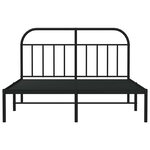 vidaXL Cadre de lit métal sans matelas avec tête de lit noir 150x200cm