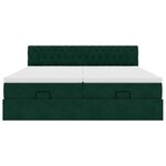 VidaXL Cadre de lit ottoman avec matelas vert foncé 180x200cm velours