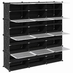 vidaXL Cubes de rangement 12 Pièces avec portes noir PP