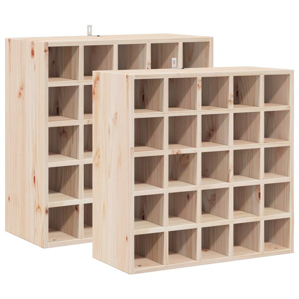 vidaXL Étagère à vin 2 Pièces Naturel 56 x 25 x 56 cm Pin massif