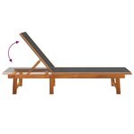 vidaXL Chaises longues lot de 2 noir bois d'acacia solide et textilène