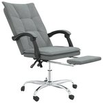 vidaXL Fauteuil inclinable de bureau Gris foncé Tissu