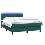 vidaXL Sommier à lattes de lit et matelas et LED vert foncé 160x210cm velours