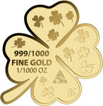Monnaie FOUR LEAF CLOVER 1/1000 Oz Medaille Or