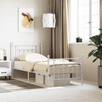 vidaXL Cadre de lit métal sans matelas avec pied de lit blanc 80x200cm