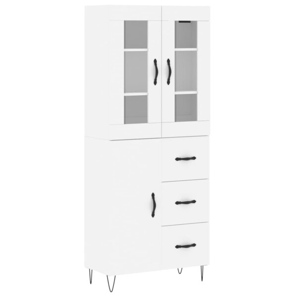 vidaXL Buffet haut Blanc 69 5x34x180 cm Bois d'ingénierie