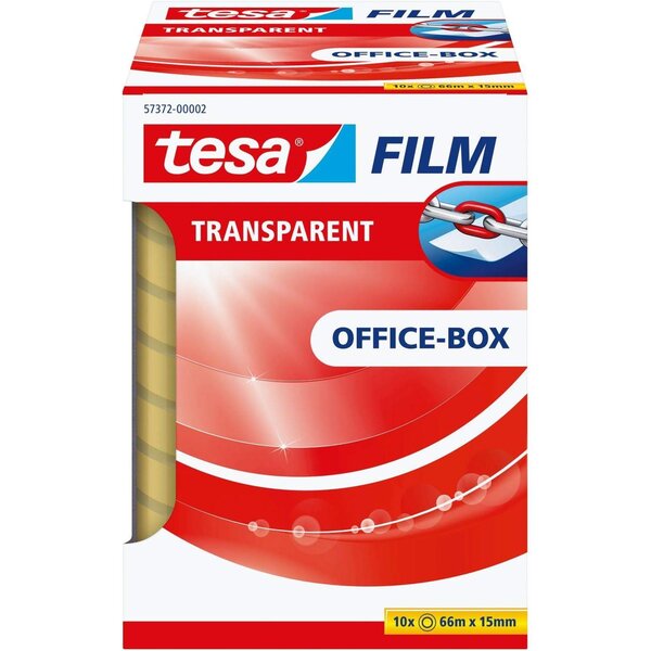 lot de 10 rouleaux de ruban adhésif  transparent  15 mm x 66 m TESA