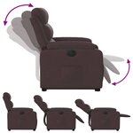 vidaXL Fauteuil inclinable électrique marron foncé tissu