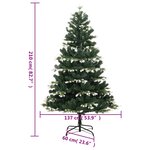 vidaXL Sapin de Noël artificiel à charnières avec neige floquée 210 cm