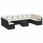 vidaXL Ensemble de canapé de jardin 11 Pièces Noir Poly rotin