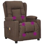 vidaXL Fauteuil électrique de massage Taupe Tissu