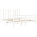 vidaXL Cadre de lit avec tête de lit blanc 160x200 cm bois massif
