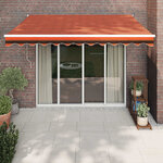 vidaXL Auvent rétractable automatique orange et marron 3x2 5 m