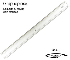 Règle transparente 2 biseaux + bosselage 40 cm