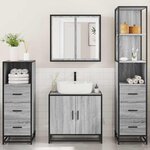 vidaXL Ensemble de meubles de salle de bain 4 Pièces sonoma gris