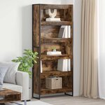 vidaXL Bibliothèque 2 Pièces Chêne Fumé 80 x 30 x 155 cm