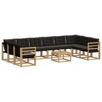 vidaXL Ensemble de canapés d'extérieur 11 pc Blanc et noir