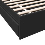 vidaXL Cadre de lit avec tiroirs noir 90x190 cm bois d'ingénierie