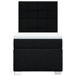 vidaXL Sommier à lattes de lit avec matelas Noir 90x200 cm Tissu