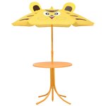 vidaXL Ensemble de bistro avec parasol pour enfants 3 Pièces Jaune
