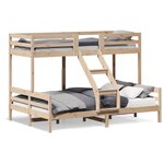 vidaXL Lit superposé 80x200/140x200 cm bois de pin massif