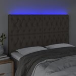 vidaXL Tête de lit à LED Taupe 160x7x118/128 cm Tissu