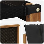 vidaXL Ensemble de canapés d'extérieur 5 pc Naturel et noir