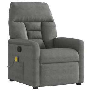 vidaXL Fauteuil inclinable de massage gris foncé tissu microfibre