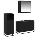 vidaXL Ensemble de mobilier de salle de bain 3 Pièces Chêne noir