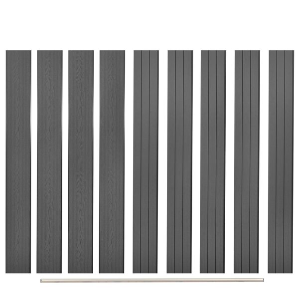 vidaXL Panneaux de clôture de remplacement 9 Pièces WPC 170 cm Gris