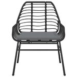 vidaXL Ensemble à manger de jardin coussins 9Pièces noir poly rotin verre