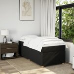 vidaXL Sommier à lattes de lit avec matelas Noir 90x200 cm Tissu