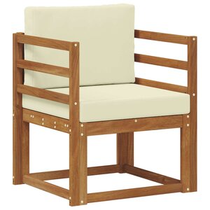 vidaXL Canapé d’extérieur Bois d'acacia massif et polyester Naturel
