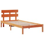 vidaXL Cadre de lit en bois de pin marron ciré 80x200 cm avec tête de lit