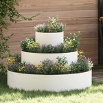 vidaXL Ensemble de jardinières en acier blanc