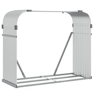 vidaXL Porte-bûches argenté 120x45x100 cm acier galvanisé