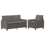 vidaXL Ensemble de Canapés 2 Pièces Gris clair Tissu