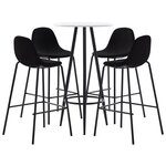 vidaXL Ensemble de bar 5 Pièces Tissu Noir