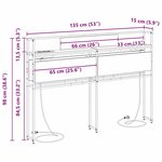 vidaXL Tête de lit de rangement Chêne noir 135 cm Bois d'ingénierie