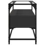 vidaXL Meuble TV et dessus en verre noir 80x35x51 cm bois d'ingénierie