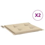 vidaXL Coussins de chaise jardin lot de 2 beige 40x40x4cm tissu oxford