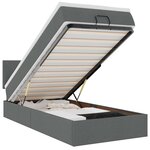 vidaXL Cadre de lit ottoman avec matelas gris foncé 100x200 cm tissu