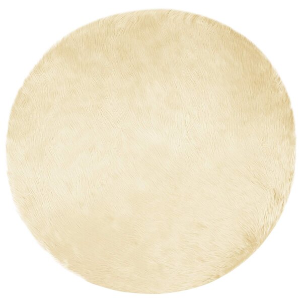 vidaXL Tapis en fausse Tafalla Crème Ø 100 cm Polyester